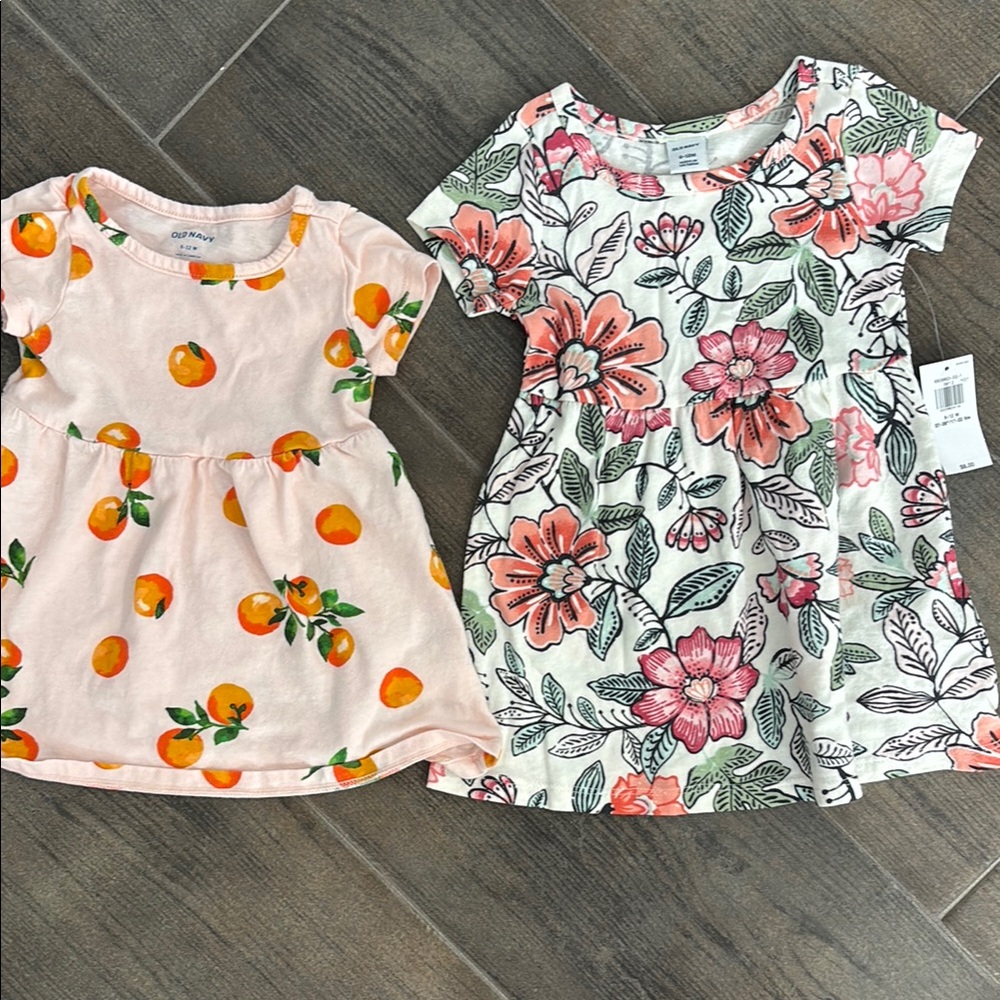 Set of Two Old Navy Baby Dresses. One NWT. Size 6-12M